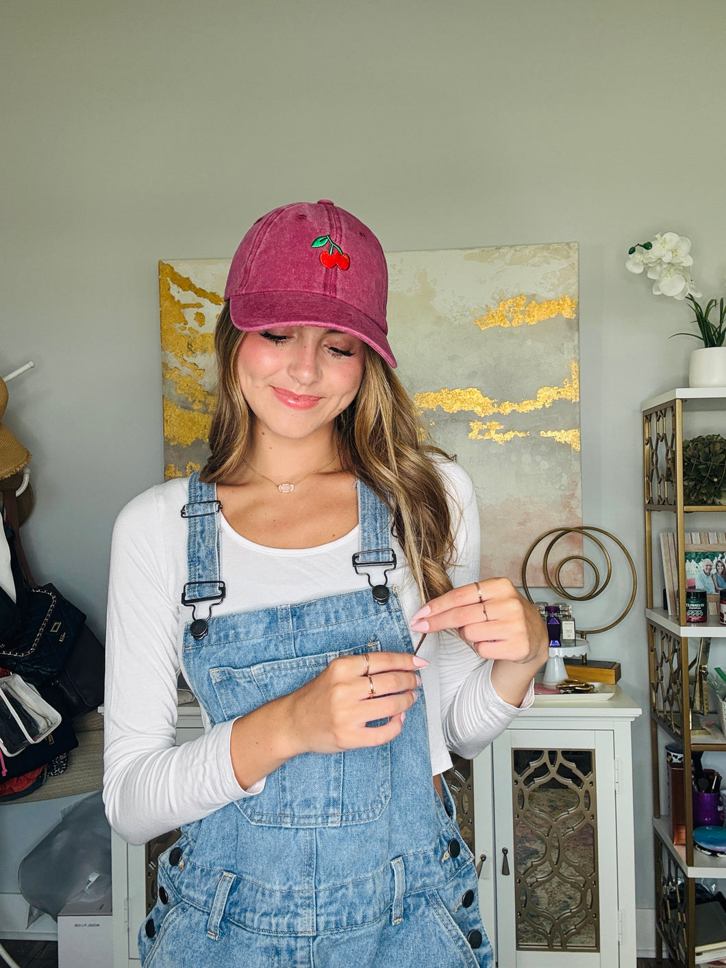 Cherry Embroidered Hats