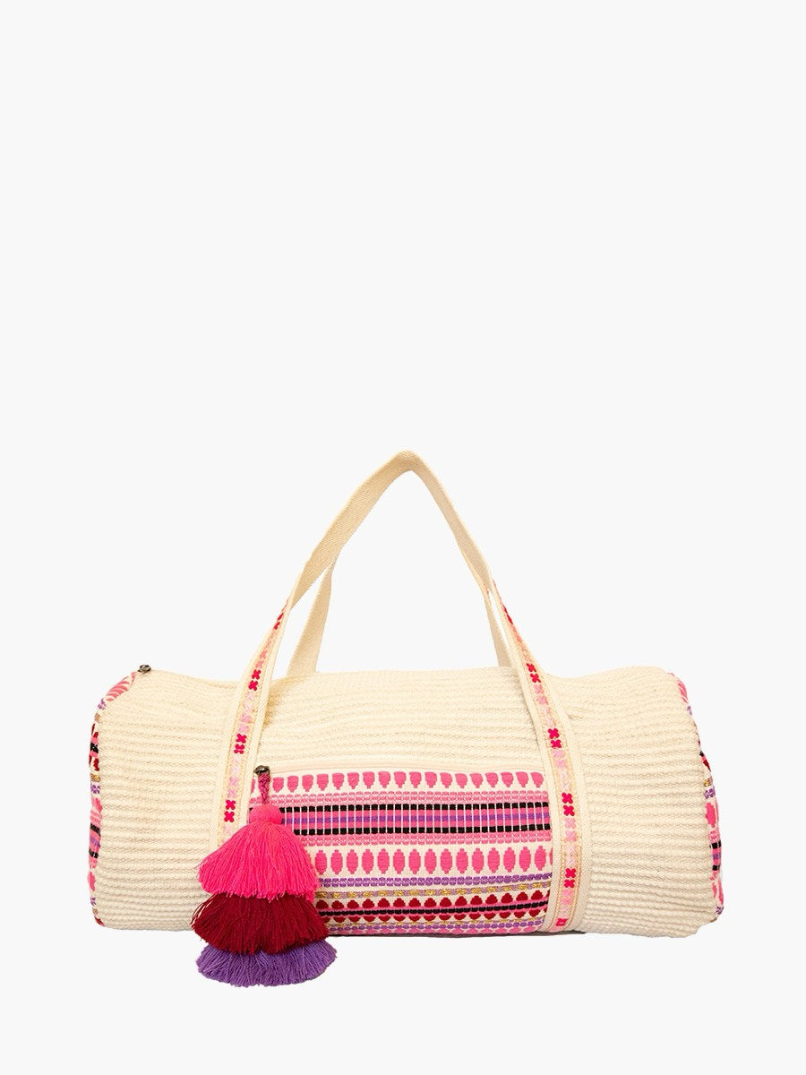 Weave Tassel Weekender Bag