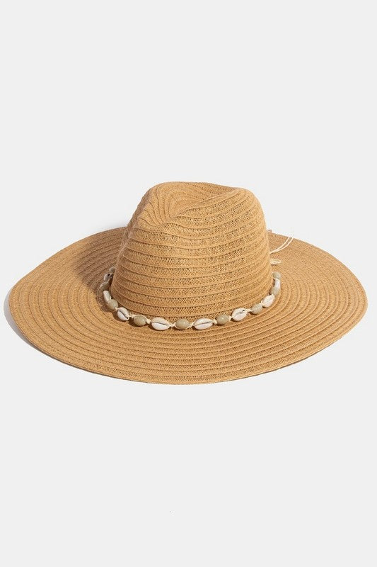 Sea Shell Floppy Straw Hat