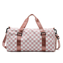 Load image into Gallery viewer, Checkered Print Weekender Bag
