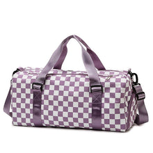 Load image into Gallery viewer, Checkered Print Weekender Bag
